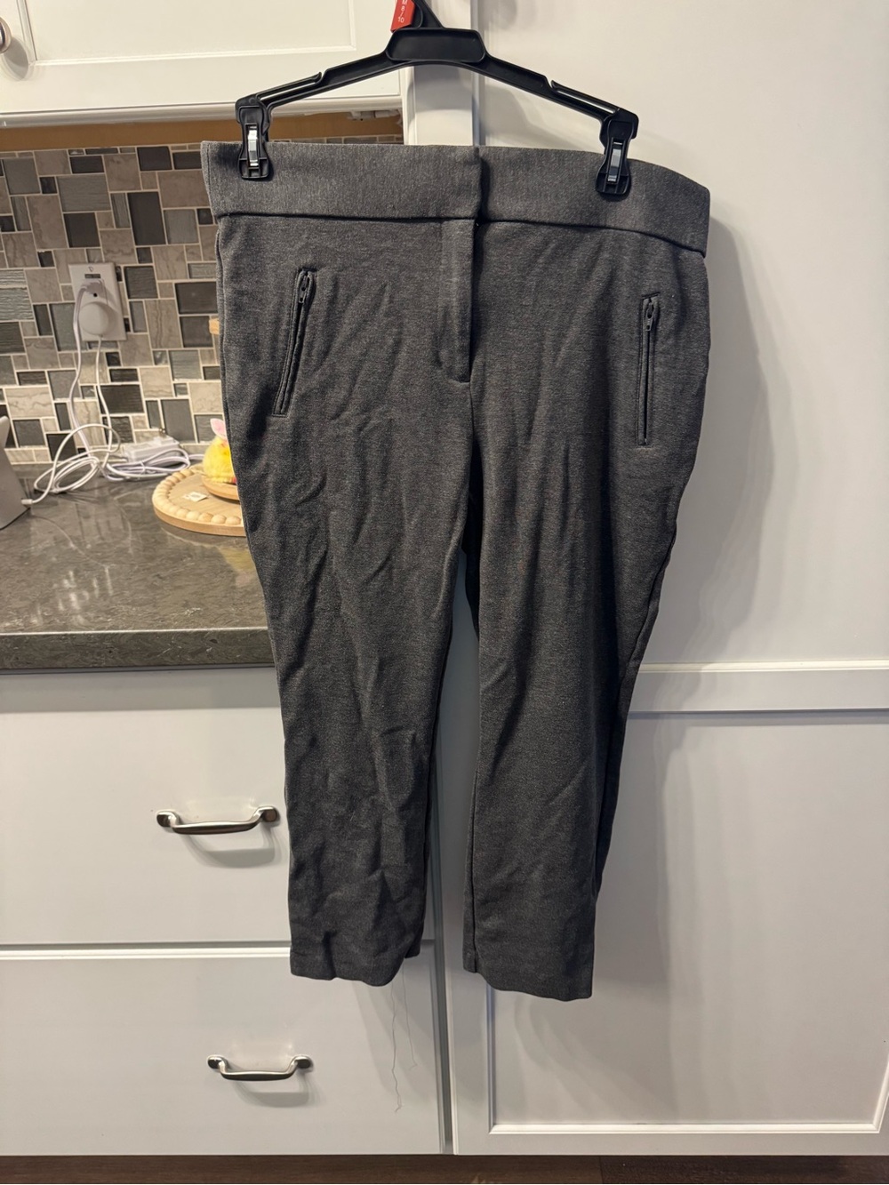 Worthington Dark Gray Stretch Zip-Pocket Dress Pants